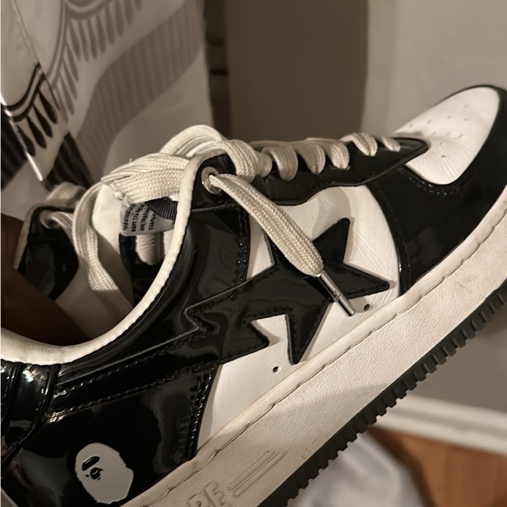 Bape Black and White Star Sneakers